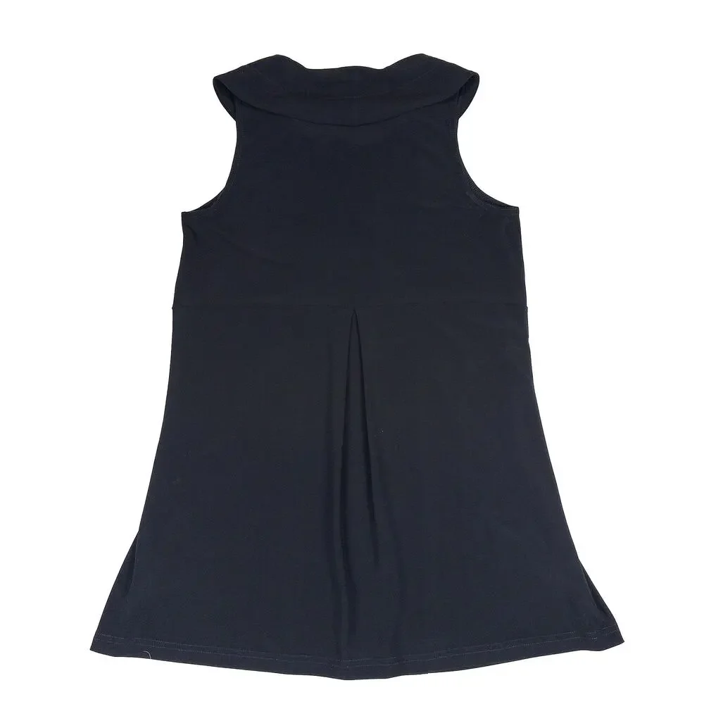 Joseph Ribkoff Sleeveless Cowl Neck Tunic Womens 6 Black A-Line Pockets